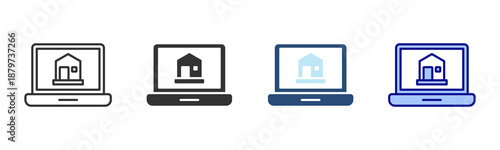 Online Property Icon Set. Designed In Multi Style