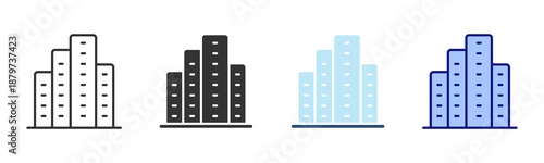 Apartment Icon Set. Designed In Multi Style