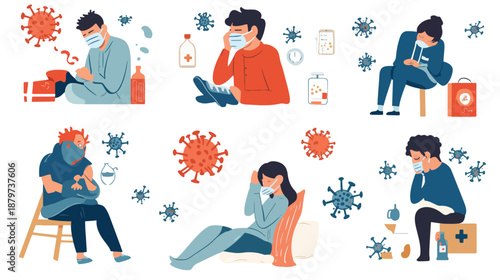 Emotional Struggles During Pandemic Illustrative Scenes of Isolation