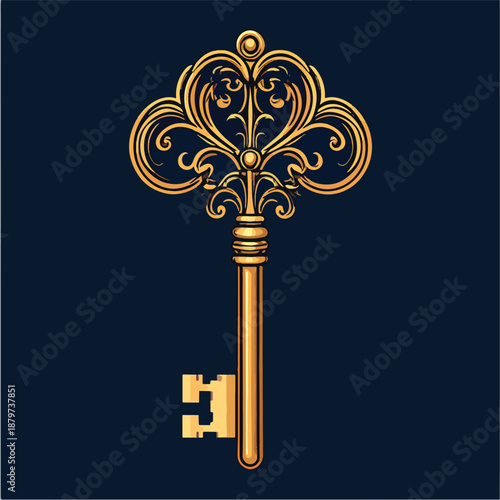 golden key silhouette