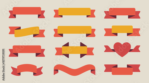 Collection of vibrant ribbons Vector