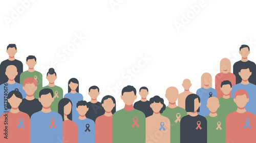 Diverse group showing support for awareness Vector