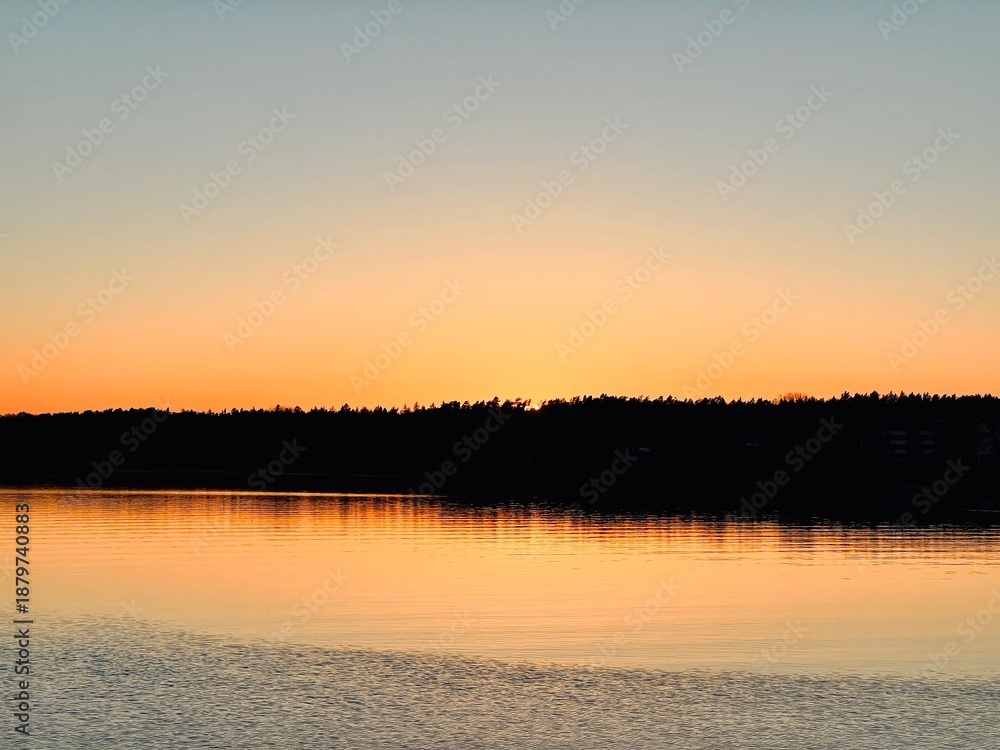 Fototapeta premium sunset on the river