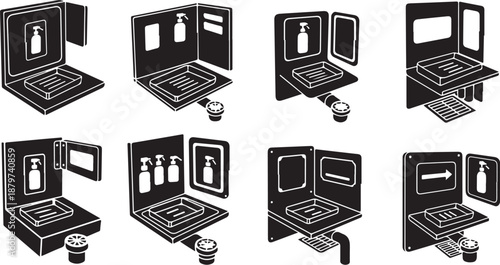 Detailed illustrations of various portable camping stoves and equipment
