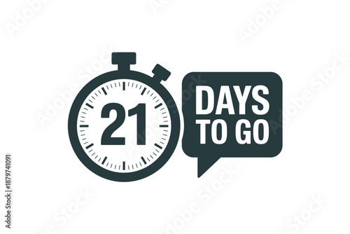 Countdown Timer with 21 Days to Go Message
