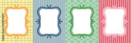 Colorful Frame Collection with Floral Designs and Stripes