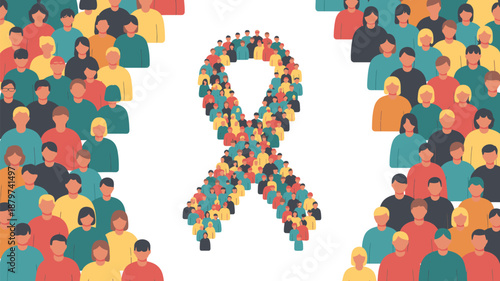 Community united in awareness Vector