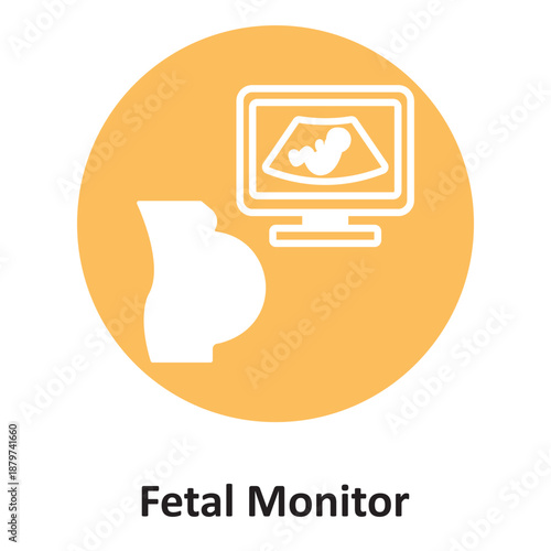 Fetal Monitor Vector Icon which can easily modify or edit
