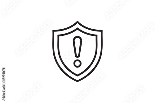 Cybersecurity Alert Shield Icon for Risk and Threat Dashboards