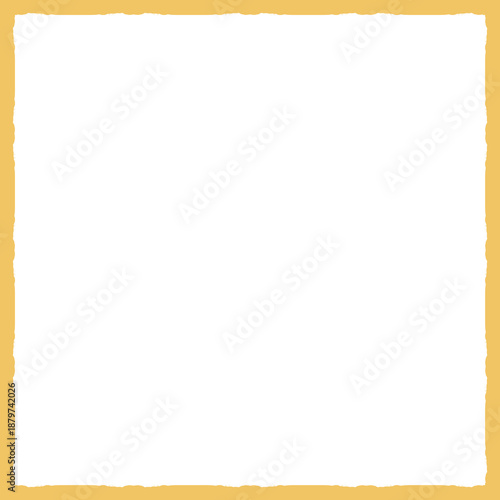 手描きの可愛いフレーム・枠　黄色　四角形　