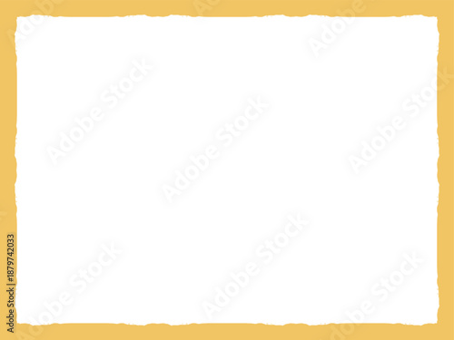 手描きの可愛いフレーム・枠　黄色　四角形　