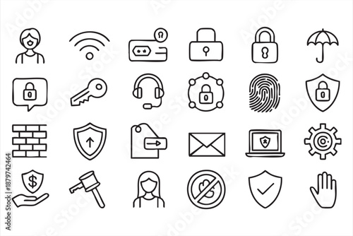 Digital Security Icons for Access Control and Privacy Platforms