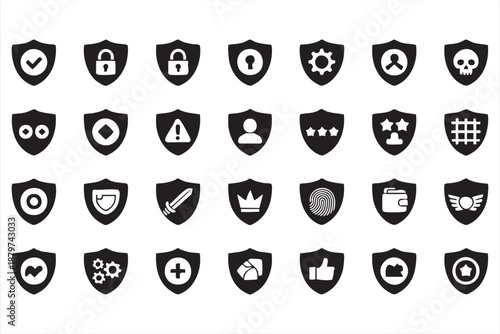 Solid Security Icons for Authentication and Risk Management