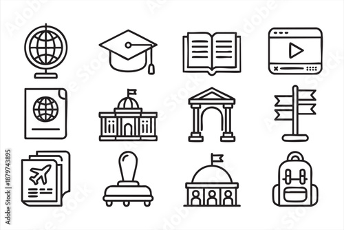 University, Books, and Learning Icons