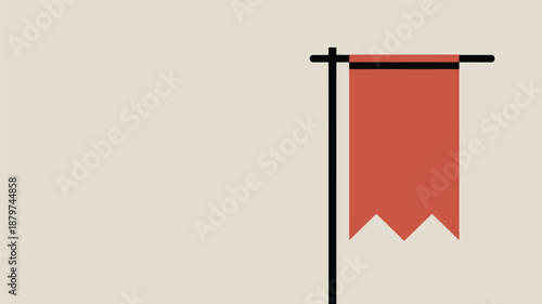 Red banner on pole Vector