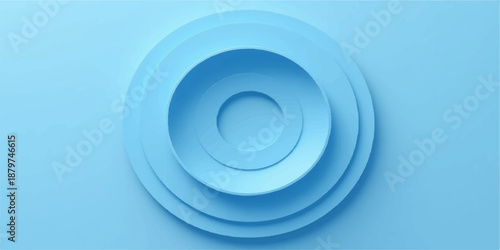 Abstract blue spiral background with circular plate design