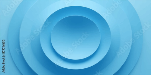 Abstract blue background with circular plate and clean dishware design