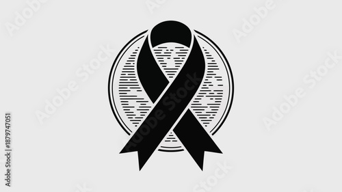 Black ribbon awareness symbol Vector