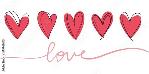 doodle hearts a collection of colored hand drawn love