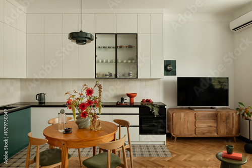 Cozy Interior Space Featuring a Kitchen and Living Room