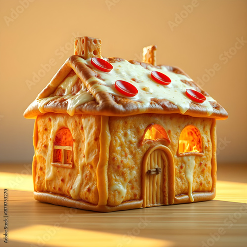 gingerbread house on white background
