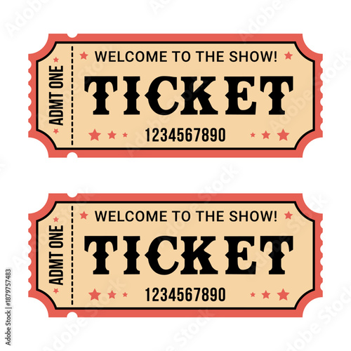 Welcome to the show! Ticket vintage design