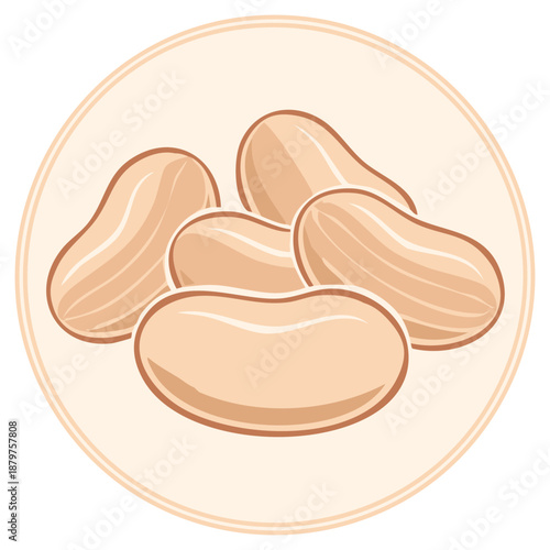 Vector icon of a pile of shelled peanuts healthy snack food illustration
