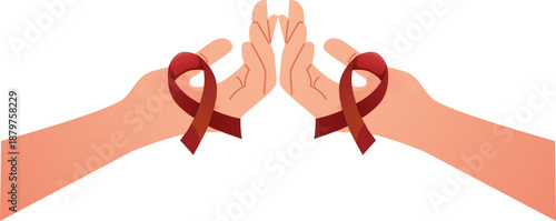 AIDS Awareness Campaign Red Ribbon Illustration
