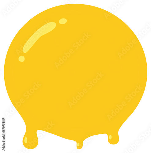 Golden syrup puddle melting drop with circles illustration confectionery tasty fluid flowing drip gooey