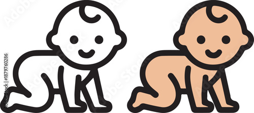 Baby crawling icon