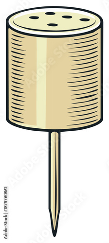 Vintage Toothpick Holder Container with Toothpicks and Holes