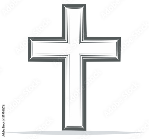 Simple Gray Christian Cross Illustration Design Element