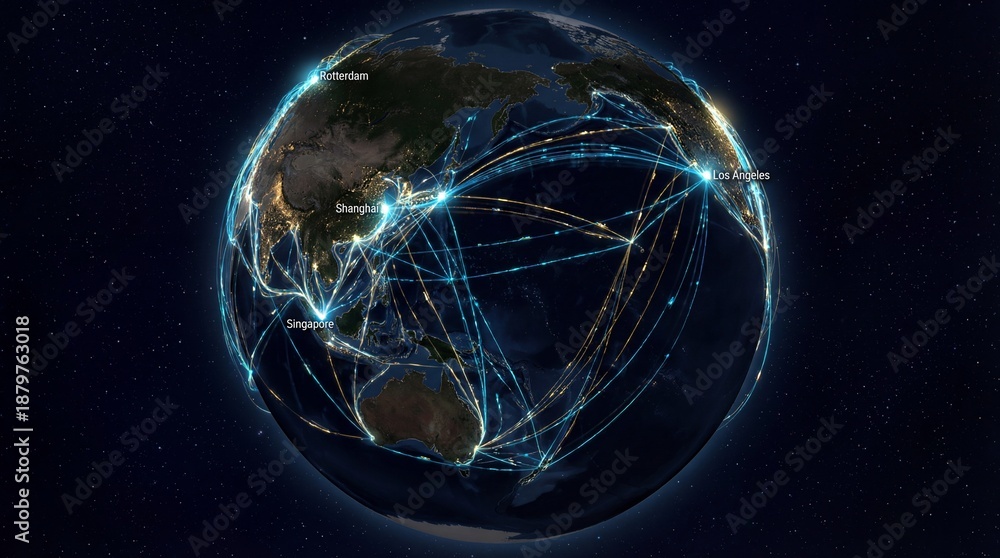 Obraz premium global trade network