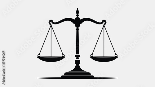 Symbolic representation of justice and equilibrium through a classic balance scale icon Vector