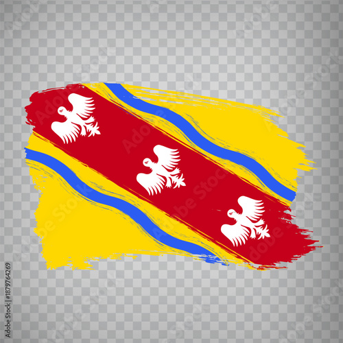 Flag of Meurthe-et-Moselle brush strokes. Flag Meurthe-et-Moselle departament of France on transparent background for your web site design, app, UI. French Republic.  EPS 10.