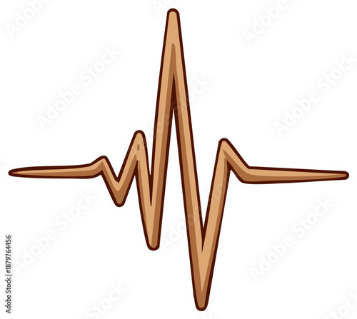Stylized cartoon heart beat pulse line EKG wave illustration. Medical rhythm graphic icon.