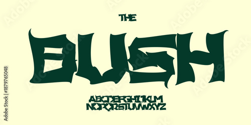 Rough Font Logo Uneven Alphabet Graffiti Art Silly Letter Set Modern Typography, Urban Typographic Design for Punk Music Poster Headline, Grunge Calligraphy Destroy Fonts. Vector Typeface