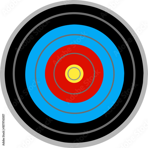Archery Target Bullseye Illustration with Concentric Rings