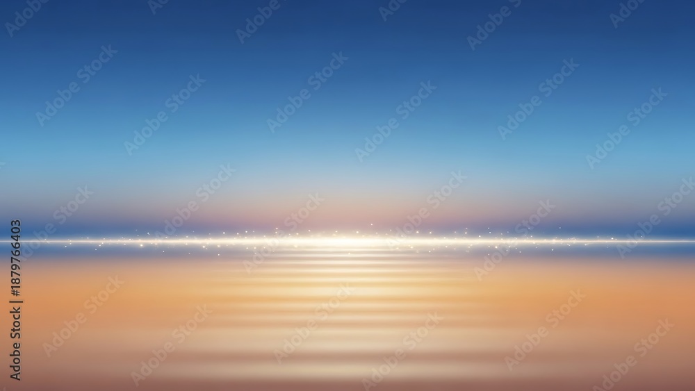 Obraz premium Sunset over serene water landscape