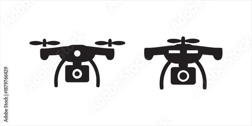 Content making drone icon on white background