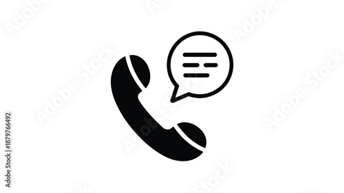 Phone call and message icon representing communication, support, and contact services Vector