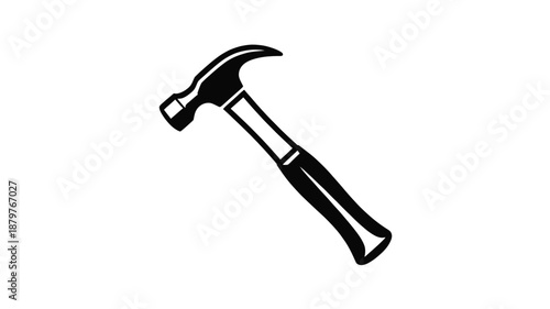 A classic claw hammer illustration representing construction, repair, and craftsmanship Vector