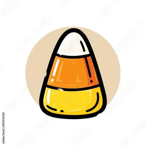 candy corn halloween candy illustration isolated. Used for Halloween, holidays and sweets themes