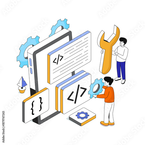 Trendy vector design of mobile coding 