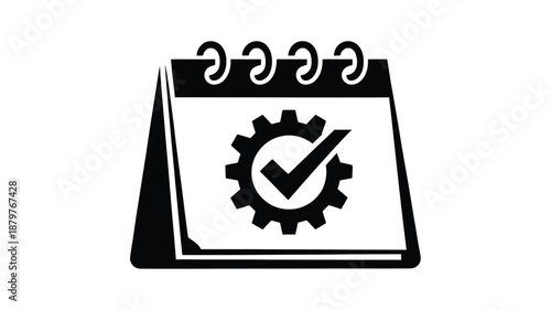 Successful task completion and optimized schedule planning process icon Vector