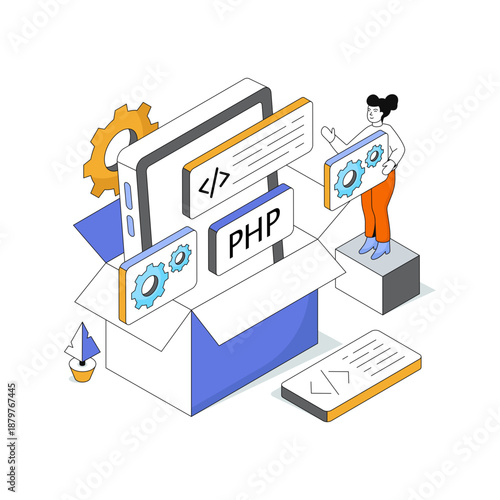 An illustration design of mobile app configuration 