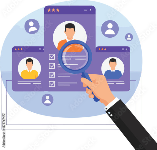 Human Resources Recruitment and Candidate Screening Process IllustrationHuman Resources Recruitment and Candidate Screening Process Illustration
