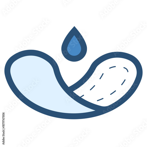 sanitary menstrual pad with blood droplet icon