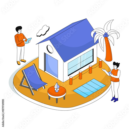 Perfect design illustration of beach house 