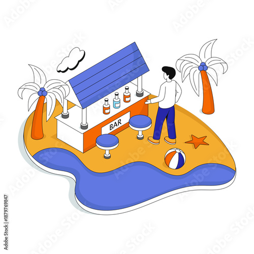 Premium download illustration of beach bar 